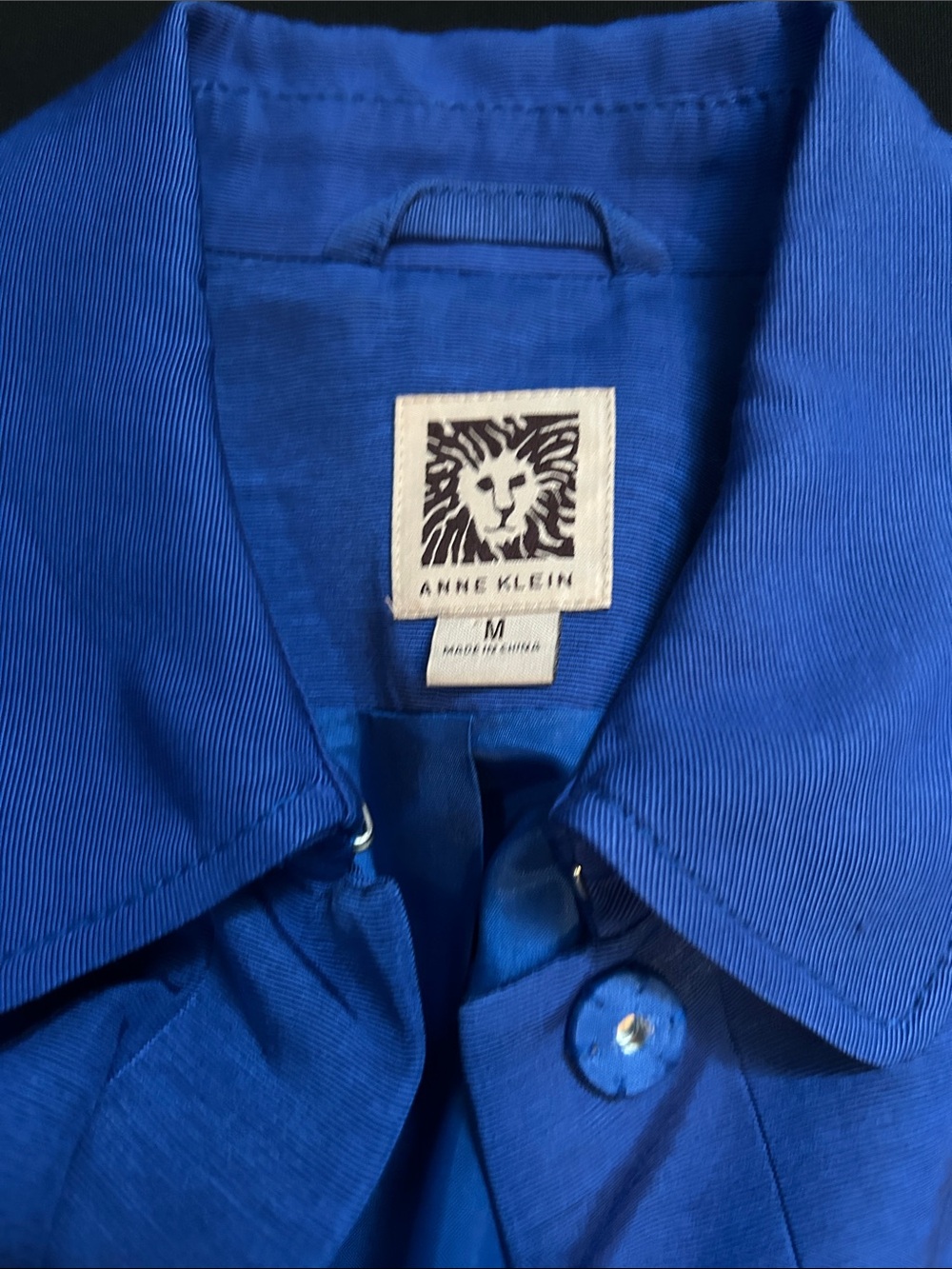Women's Royal Blue Ruffle-Front Belted Ann Klein Blazer size Med - Picture 5 of 7